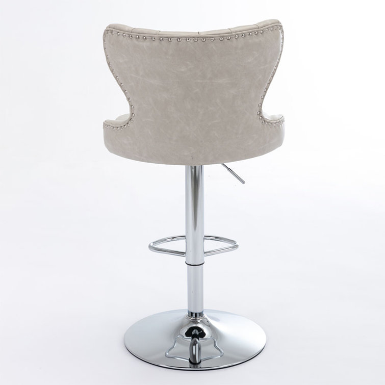 House of Hampton Swivel Velvet Barstools Adjustable Seat Height